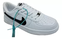 Zapatos Nike Air Force One Blanco Negro Damas Canalleros Af1