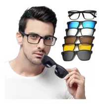 Armação De Óculos Para Grau E Sol Polarizado Clip On 6x1