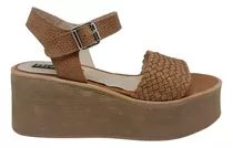 Sandalia Zapato Cuero Base Plataforma Trenzado Moda 6440mk