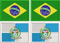 Kit 4pç Bandeira Brasil Rio De Janeiro Motociclista Ban199