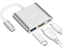 Adaptador Hub Gadnic 4k Usb C Usb 3.0 Hdmi Pc Mac 3 En 1