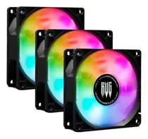 Kit 3 Cooler Fan Para Pc Cpu Ventoinha Air 80mm Led Rgb 12v 