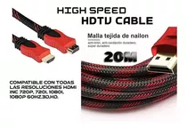 Cable Hdtv Hdmi Macho A Macho 20 Metros - Mallado Y Filtro