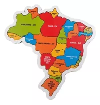 Mapa Do Brasil Quebra Cabeça Regiões Em Mdf Envio 24 H