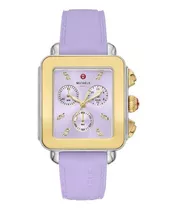 Michele Deco Sport Chrono Lavender Sunray Dial & Silicone 