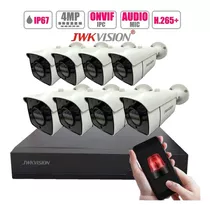 Kit De 8 Camaras Ip Bullet 4 Megapixeles Con Audio Jwk 