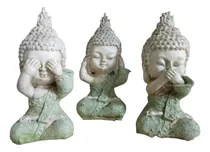 Buda Principe Trio Ciego Sordo Mudo Decoracion Resina Oferta