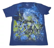 Camiseta Iron Maiden After Death Blusa Azul Oficial Tspre117