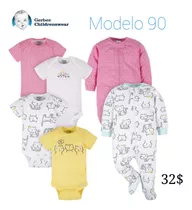 Conjunto 4 Bodys 2 Enterizos Gerber Niña Modelo 90