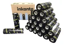 Kit 24 Un Ribbon Cera 110x74 Armor Inkanto Argox Zebra Elgin Cor Da Tinta Preto