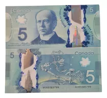 Billetes Mundiales  Mision Espacial Canada 5 Dolares Polymer