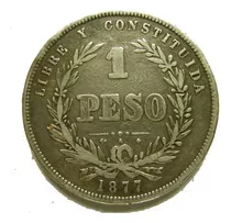 Un Peso Antiguo 1877 Grande De Plata Muy Bien Vea Las Fotos.