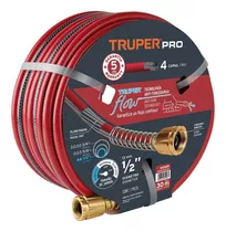 Manguera Super Reforzada 1/2'' 30 Mt Conex Met Truper 102528 Color Rojo