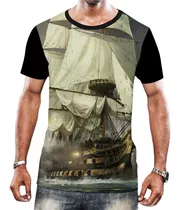 Camisa Camiseta Navio Pirata Alto Mar Veleiro Caravela Hd 5
