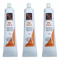 3 Tubos Gel Cola Para Fabricação De Mega Hair Extension 60g