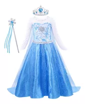 Vestido Frozen Elsa Fiesta Halloween Niña Disfraz Cosplay