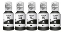 Kit 5 Refis Tinta T504 Preta Original Epson L4150 L4160 L616