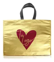 100 Eco Bolsa Metal. Con Logo Ambas Caras Un Color 45x40x10