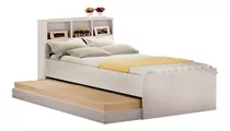 Cama Marinera Muebles Web - Bicama 1 Plaza - Respaldo Con Repisa - Color Blanco