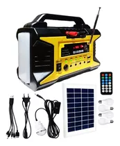 Kit Solar Portátil 4focos Fm-usb,bluetooth-linterna C.remoto