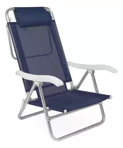 Silla Reposera Mor Summer Almohadilla Aluminio Playa Verde Color Azul