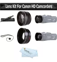 Kit De Gran Angular Y Telefoto Lente Para Canon Vixia Hf R82