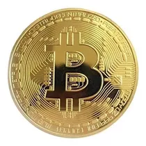 Moneda Bitcoin Conmemorativa Bañado En Oro Simbólico Btc