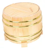 Utensilio De Cocina, Cubo De Arroz De Madera Color Madera