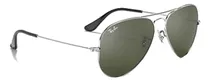 Anteojos De Sol Ray-ban Aviator Mirror Large Con Marco De Metal Color Polished Silver, Lente Silver De Cristal Espejada, Varilla Polished Silver De Metal - Rb3025