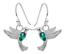 Pendientes Colibrí Joya Aros De Plata 925 Mujer Regalo