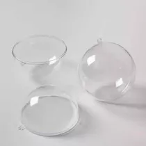 Docena Esferas Acrilicas Transparentes 8cm Navidad 