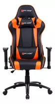 Silla De Escritorio Hype Legend Hero Gamer Ergonómica  Negra Y Naranja Con Tapizado De Cuero Sintético