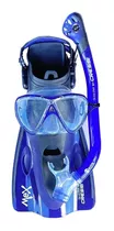 Set Cressi Snorkeling Mex Visor, Snorkel, Aletas Azul S/ M
