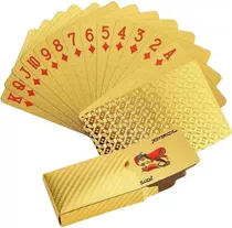 Baralho Dourado Ouro 24k Dollar Poker Cartas Jogos P'agua 