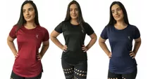 Kit 3 Blusa Academia Feminina  Dry Fit Camiseta Fitness