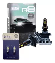 Kit Cree Led R8 Chip Csp 12v 60000 Lm 42w Sin Cooler + 2 T10