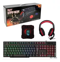 Kit Gamer + Teclado + Mouse + Headset Microfone + Mouse Pad