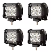 Kit 4 Faros Barra 6 Leds Luz Auxiliar Universal 12v 24v 