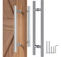 Manillon Doble Acero Inoxidable 79.5 Cm Para Puerta Madera