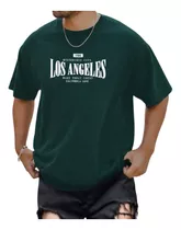 Camiseta Con Estampado De Los Ángeles Talla Grande Hombres