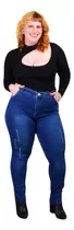 Jeans Chupin Calce Perfecto Roturas Mujer Talles Especiales