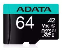 Micro Secure Digital Premier A2 Adata Uhs-i 64gb