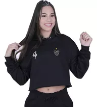 Moletom Cropped Blusa Feminino Atletico Mineiro Galo