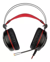 Fone De Ouvido Over-ear Gamer Redragon Minos H210 Preto E Vermelho Com Luz Led