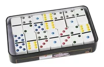Jogo Domino 28 Pedras Coloridas Acompanha Estojo