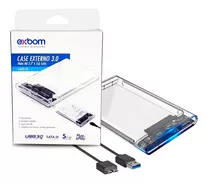 Case Hd Externo 2.5 E Sata Ssd Usb 3.0 Transparente Exbom