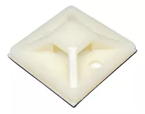 Fixador Abraçadeira Autoadesivo 30x30mm Branco/preto - 50un Cor Branco