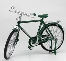 Miniatura Realista Bicicleta Metal Retrô Com Acessórios 