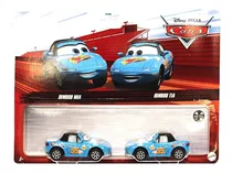 Cars - Dinoco Mia & Dinoco Tia 1:55 - Auto Metal -  Mattel