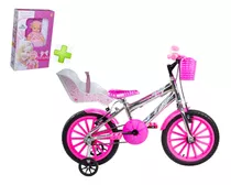 Bicicleta Infantil Feminina Aro 16 Com Cadeirinha De Boneca